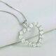 2ct Round Cut Simulated Moissanite Women Heart Pendant 14k White Gold Plated