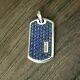 2ct Round Sapphire Lab Created Dog Tag Pendant 14k White Gold Plated- Free Chain