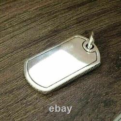 2Ct Round Sapphire Lab Created Dog Tag Pendant 14k White Gold Plated- Free Chain