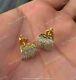 2ct Round Simulated Moissanite Beautiful Stud Earrings 14k Yellow Gold Plated