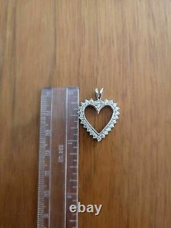 2.00 Ct Round Cut Lab Created Diamond Heart Shape Pendant 14k White Gold Finish