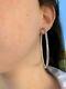 2.00 Ct Round Cut Moissanite Women's Large Hoop Earrings 14k White Gold Plated