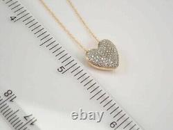 2.00 Ct Round Cut Simulated Diamond Cluster Pendant Chain 14k Yellow Gold Plated