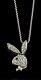 2.00 Ct Round Cut Vvs1 Diamond Playboy Bunny Pendant Chain 14k White Gold Finish