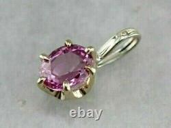 2.00 Ct Round Oval Cut Pink Sapphire Lab-Created Pendant 14k White Gold Plated