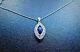 2.10ct Marquise Cut Simulated Blue Sapphire Women's Pendant14k White Gold Plated