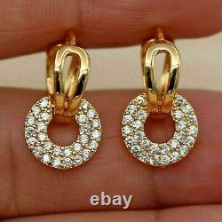 2.20Ct Round Cut VVS1/D Diamond Stud Earrings 14KYellow Gold Finish