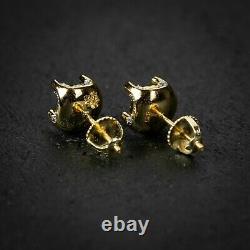 2.20Ct Round Cut VVS1 Diamond Men's Cluster Stud Earrings 14K Yellow Gold Finish