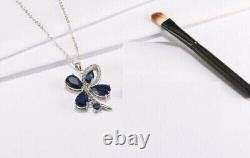 2.25 Ct Pear Cut Simulated Blue Sapphire Gorgeous Pendant 14k White Gold Plated