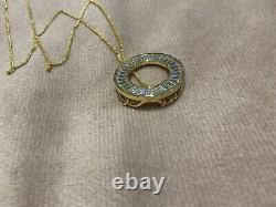 2.30 Ct Lab Created Diamond Circle Pendant With Necklace 14k Yellow Gold Plated