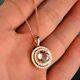 2.40ct Round Cut Simulated Morganite Halo Pendant14k Rose Gold Plated Free Chain