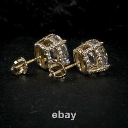2.40Ct Round Moissanite Lab Created Diamond Wedding Stud Earrings 10K Soild Gold
