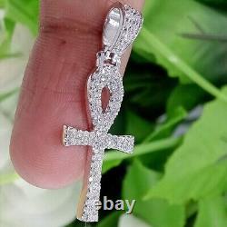 2.40 Ct Round Cut Simulated Diamond Women Fancy Pendant In 14K White Gold Plated
