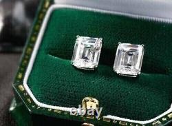 2.50Ct Emerald Cut Lab-Created Diamond Stud Earring 14K White Gold Finish