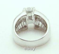 2.50Ct Emerald Cut Simulated Diamond Men's Engagement Ring 14k White Gold Finish