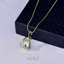 2.50Ct Oval Cut Simulated Diamond Women Fancy Pendant In 14K Yellow Gold Plated
