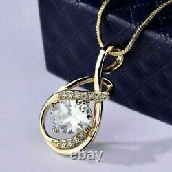 2.50Ct Oval Cut Simulated Diamond Women Fancy Pendant In 14K Yellow Gold Plated