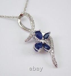 2.50Ct Pear Cut Simulated Sapphire Women's Wedding Pendant 14K White Gold Plated