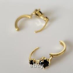 2.50Ct Round Cut Lab-Created Diamond Huggie Hoop Earrings 14K Yellow Gold Plated