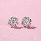 2.50ct Round Cut Simulated Moissanite Halo Stud Earrings 14k White Gold Plated