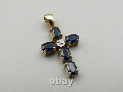 2.50 Ct Oval Cut Simulated Blue Sapphire Pendant Chain In 14k Yellow Gold Plated