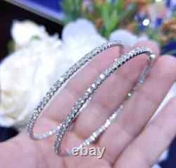 2.50 Ct Round Cut Simulated Diamond Huggie Hoop Earrings 14k White Gold Plated