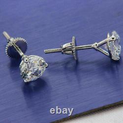 2.50 Ct Round Cut Simulated Diamond Women's Stud Earrings 14k White Gold Plated