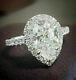 2.50ct Pear Cut Solitaire Diamond Engagement Ring Band 14k White Gold Finish