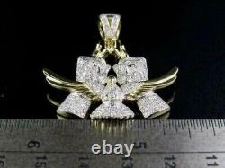 2.5Ct Round Moissanite Freedom Cluster Pendant 14K Yellow Gold Plated