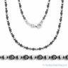 2.5mm Ball Bead Link Chain Italian Necklace. 925 Sterling Silver & Black Rhodium