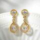 2.60ct Pear Cut Simulated Moissanite Drop Dangle Earrings 14k Yellow Gold Plated