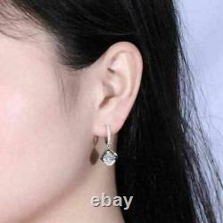 2. Ct Lab-Created Diamond Engagement Dangle Drop Earrings 14K White Gold Finish