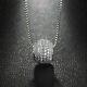 2 Ct Round Cut Simulated Diamond Cluster Pendant 14k White Gold Plated W Chain