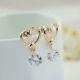 2 Ct Round Cut Simulated Diamond Women's Drop Earrings 14k Yellow Gold Plated