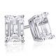 2 Ct Solitaire Stud Earrings Emerald Simulated Diamond 10k White Gold