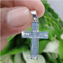 2 TCW Round Cut White Moissanite Cross Pendant For Christmas 925 Sterling Silver