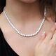 30 Ct Round Cut Simulated Tennis Necklace 16 925 Sterling Silver Women's