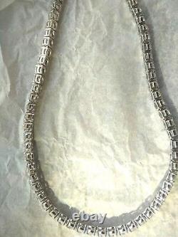30 Ct Round Cut Simulated Tennis Necklace 16 925 Sterling Silver Women's