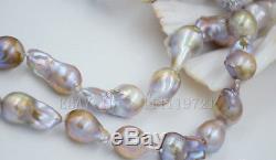 34 12-24mm Beautiful AAA lavender BAROQUE PEARL NECKLACE