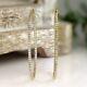 3ct Large Inside-out Simulated Diamond Hoop Earrings 14k Yellow Gold Finish