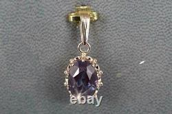 3Ct Oval Cut Simulated Alexandrite Pendant 14K Rose Gold plated 18 Free Chain