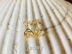 3Ct Round Canary Yellow Diamond Lab-Created Earrings Stud 14K Yellow Gold Plated