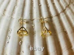 3Ct Round Canary Yellow Diamond Lab-Created Earrings Stud 14K Yellow Gold Plated