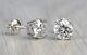 3ct Round Lab Created Diamond Solitaire Screw Back Earrings Solid 14k White Gold