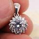 3ct Round Simulated Diamond Halo Pendant 14k White Gold Plated 18'' Free Chain