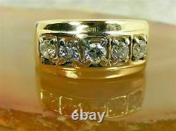 3.00Ct Round Cut Diamond Engagement Wedding Men's Band Ring 14K Yellow Gold Over