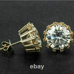 3.00Ct Round Cut Lab-Created Diamond Stud Earrings 14K Yellow Gold Plated