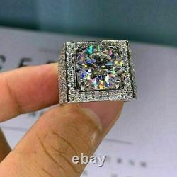 3.00Ct Round Cut VVS1 Diamond Halo Engagement Men's Gift Ring 14K White Gold FN
