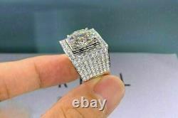 3.00Ct Round Cut VVS1 Diamond Halo Engagement Men's Gift Ring 14K White Gold FN
