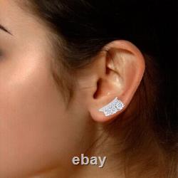 3 3/4 Ctw Lab Created Moissanit Diamond Ear Crawler Climber Earrings 925 Silver